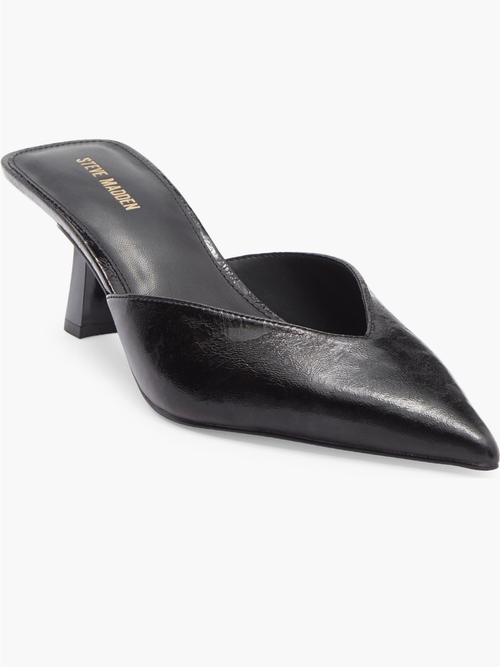 Steve Madden Black Pointed Slip-On Mule
